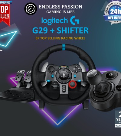 罗技G29驱动力赛车轮+罗技G驱动力换挡器套装-适用于PS5、PS4和PC