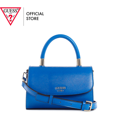 GUESS Women's Layla Royal Blue Mini Top Handle Flap Bag