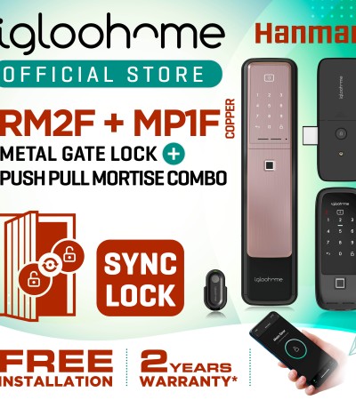 MP1F-IGLOOHOME(推拉式主门锁)+RM2F-igroohome(金属门锁)组合(同步锁)-免费安装 MP1F-IGLOOHOME(推拉式主门锁)+RM2F-igroohome(金属门锁)组合(同步锁)-免费安装