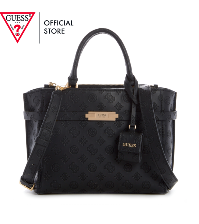 GUESS Women's Bea Black Society Satchel Bag