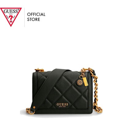 GUESS Women's Abey Black Crossbody Flap Bag